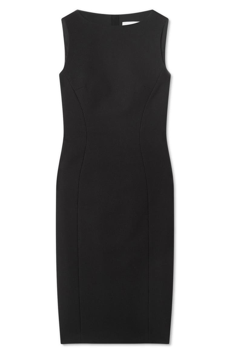 Rosa Piqué Sleeveless Sheath Dress, Alternate, color, BLACK