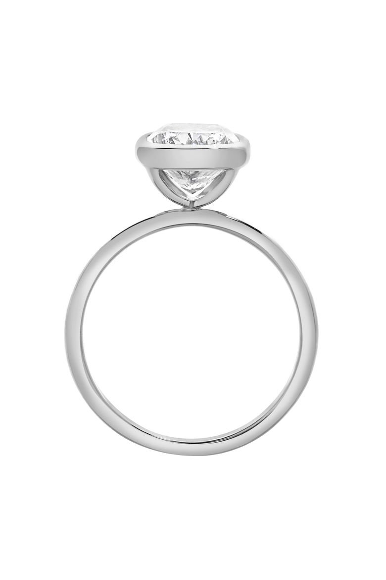 Novae 2.5CT Cushion Cut Bezel Lab Diamond Engagement Ring 14K Gold, Alternate, color, 14K White Gold