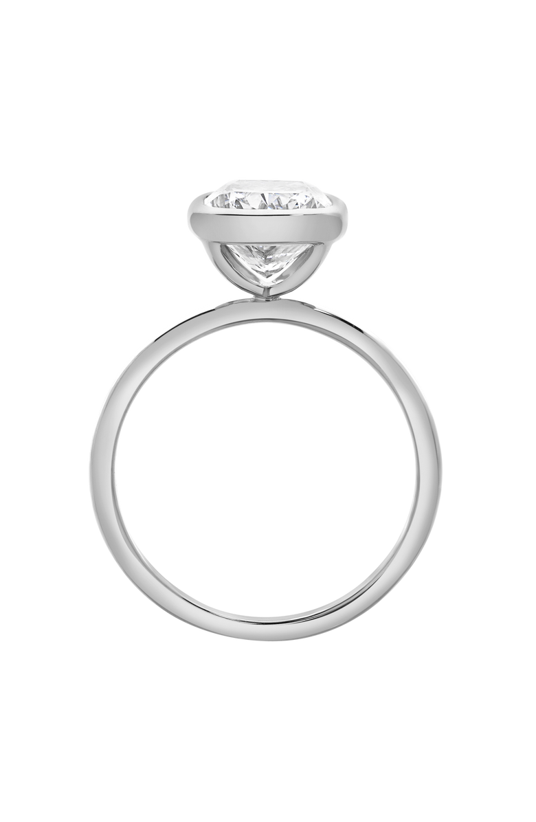 LuvMyJewelry Novae 2.5CT Cushion Cut Bezel Lab Diamond Engagement Ring 14K Gold, Alternate, color, 14K White Gold
