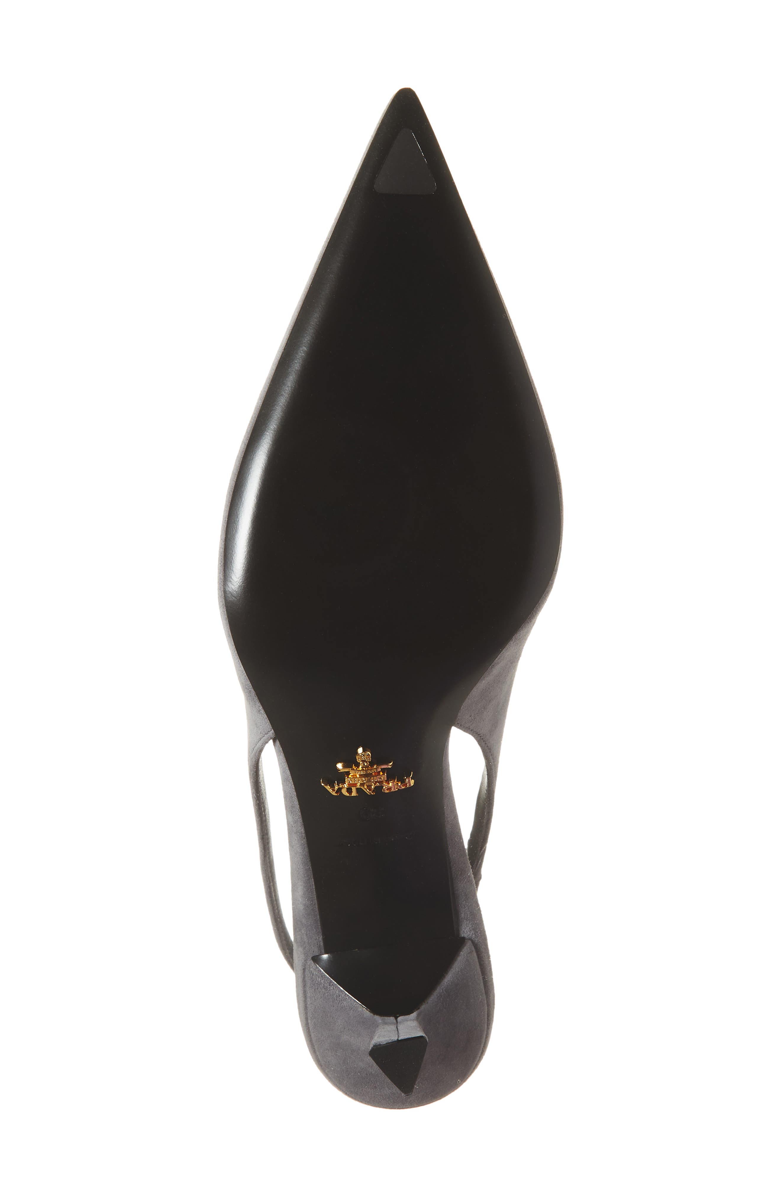 Prada Logo Slingback Pump, Alternate, color, Ghiaia