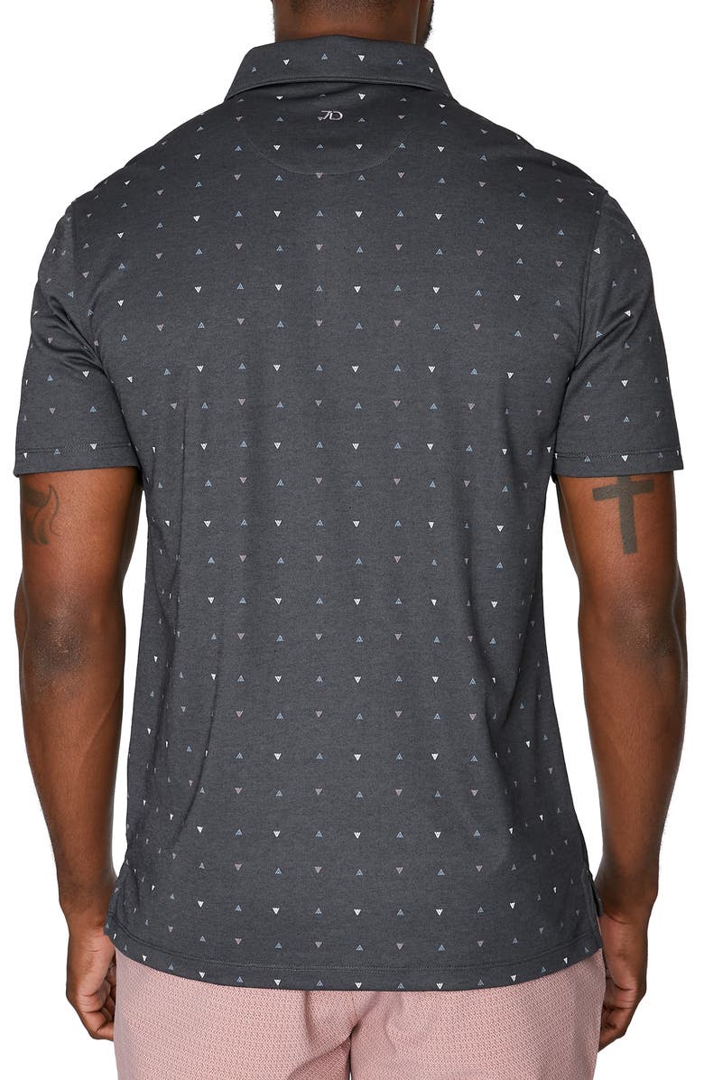 7 Diamonds Spence Triangle Print Piqué Polo, Alternate, color,
