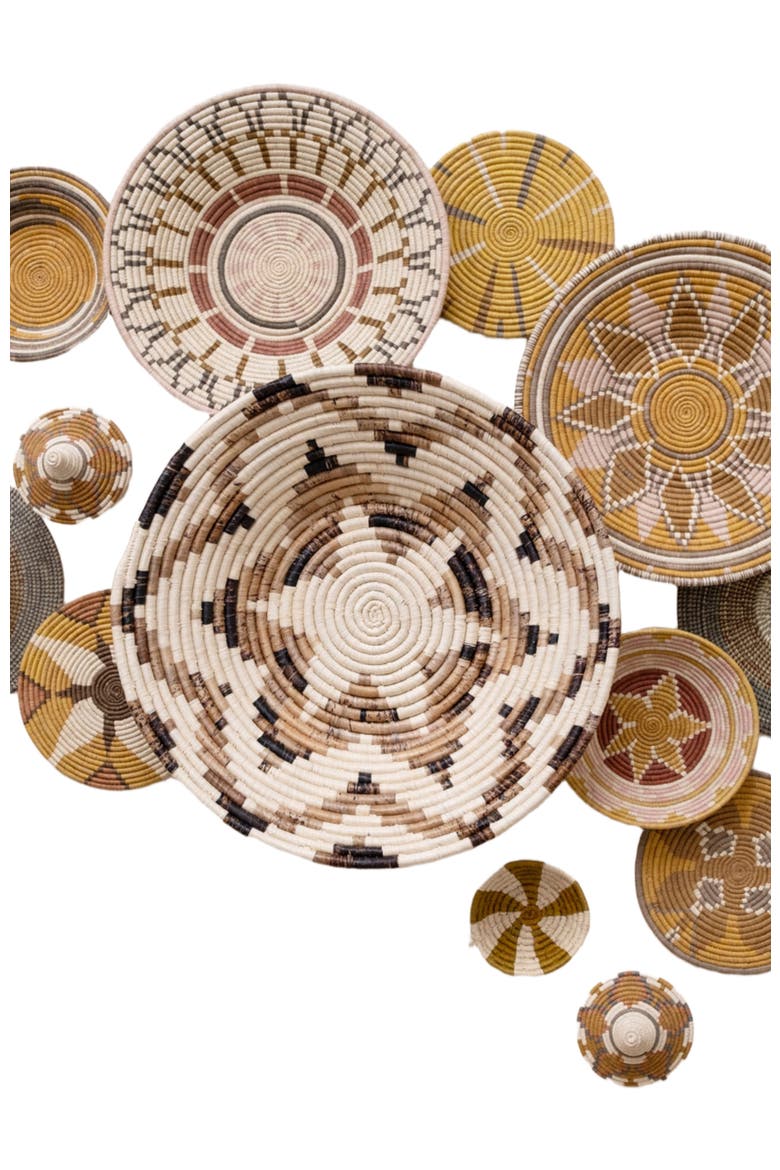 Large Layered Petal Basket - Banana Fiber, Alternate, color, Brown & Natural Fiber