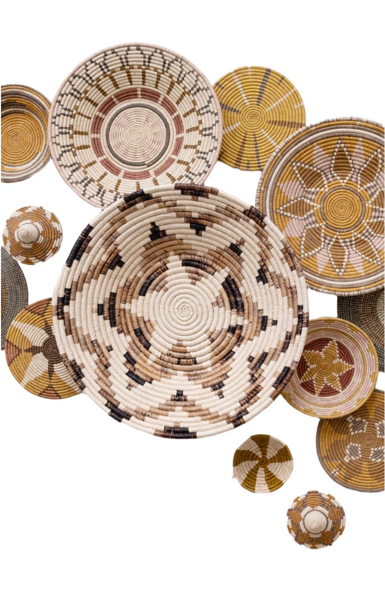 Maadili Collective Large Layered Petal Basket - Banana Fiber, Alternate, color, Brown & Natural Fiber