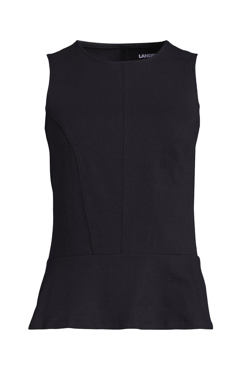 Lands' End Sleeveless Starfish Peplum Top, Alternate, color, Black