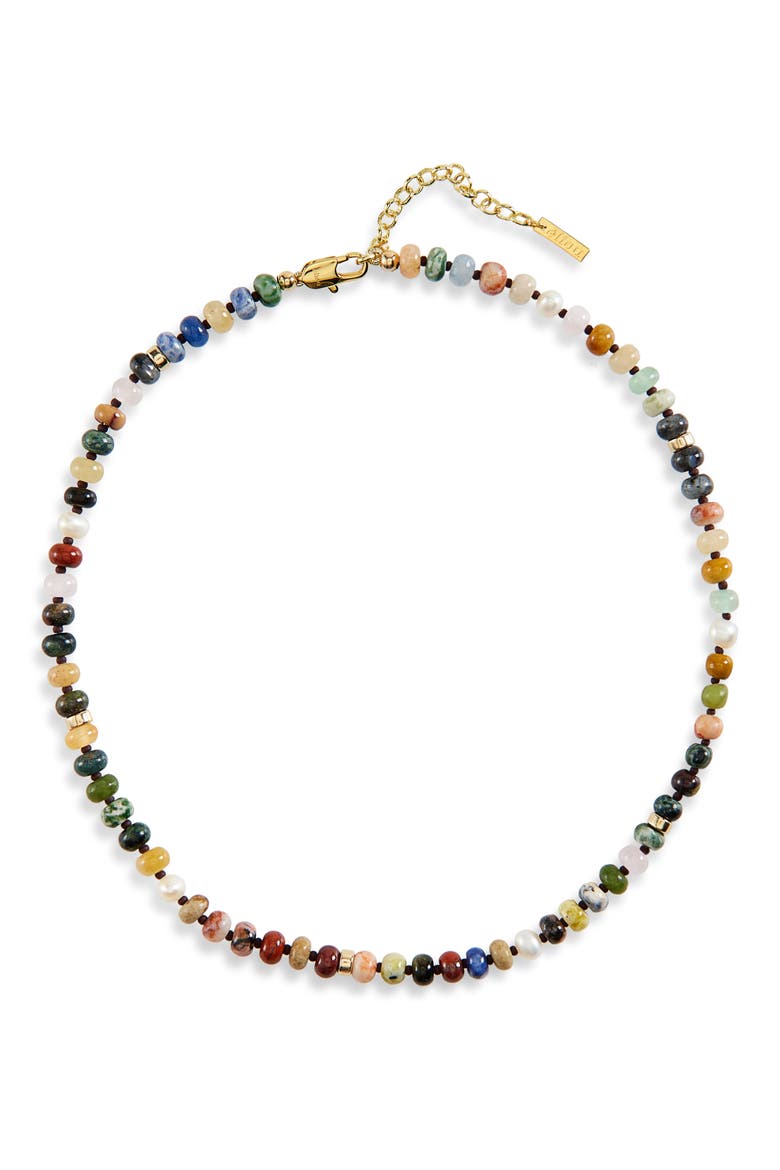 Samara Beaded Necklace, Main, color, GREEN MULTI