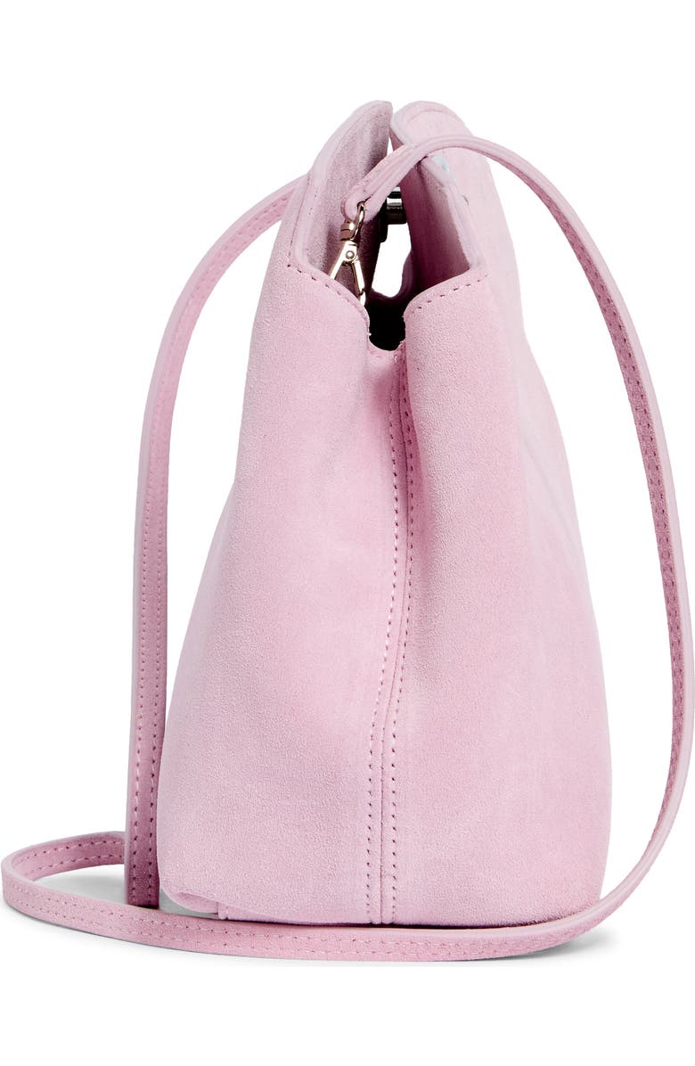 LIFFNER Large Pushlock Suede Clutch, Alternate, color, Pink