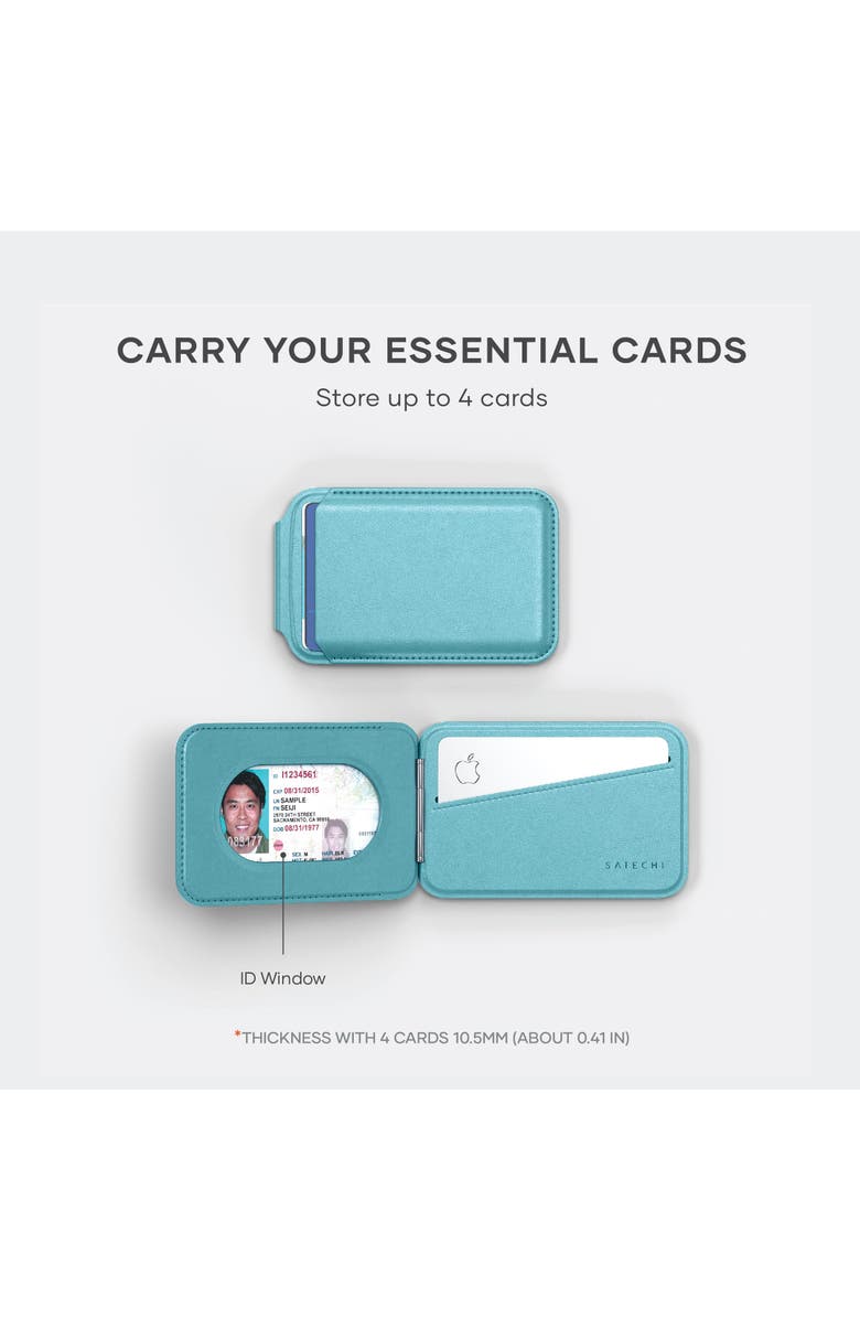 Satechi Vegan-Leather Magnetic Wallet Stand, Alternate, color, Light Blue