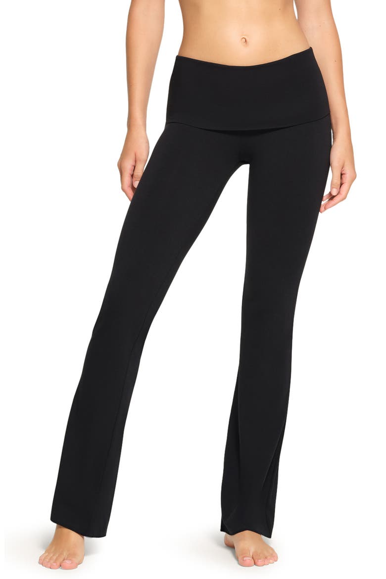 Stretch Cotton Jersey Foldover Pants, Main, color, SOOT
