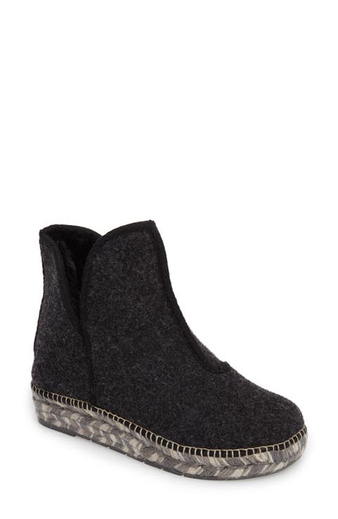 Espadrille Platform Bootie with Faux Fur Lining (Women)