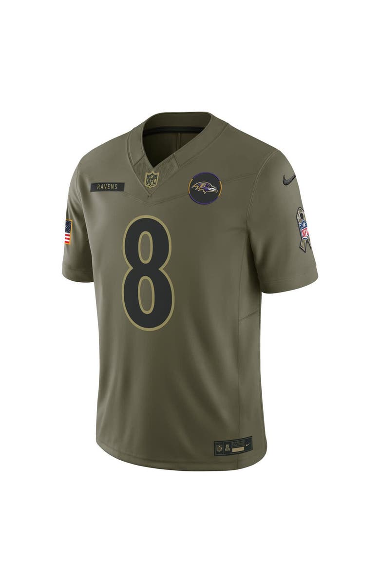 Nike Men's Nike Lamar Jackson Olive Baltimore Ravens 2025 Salute to Service Limited Jersey, Alternate, color, Olive