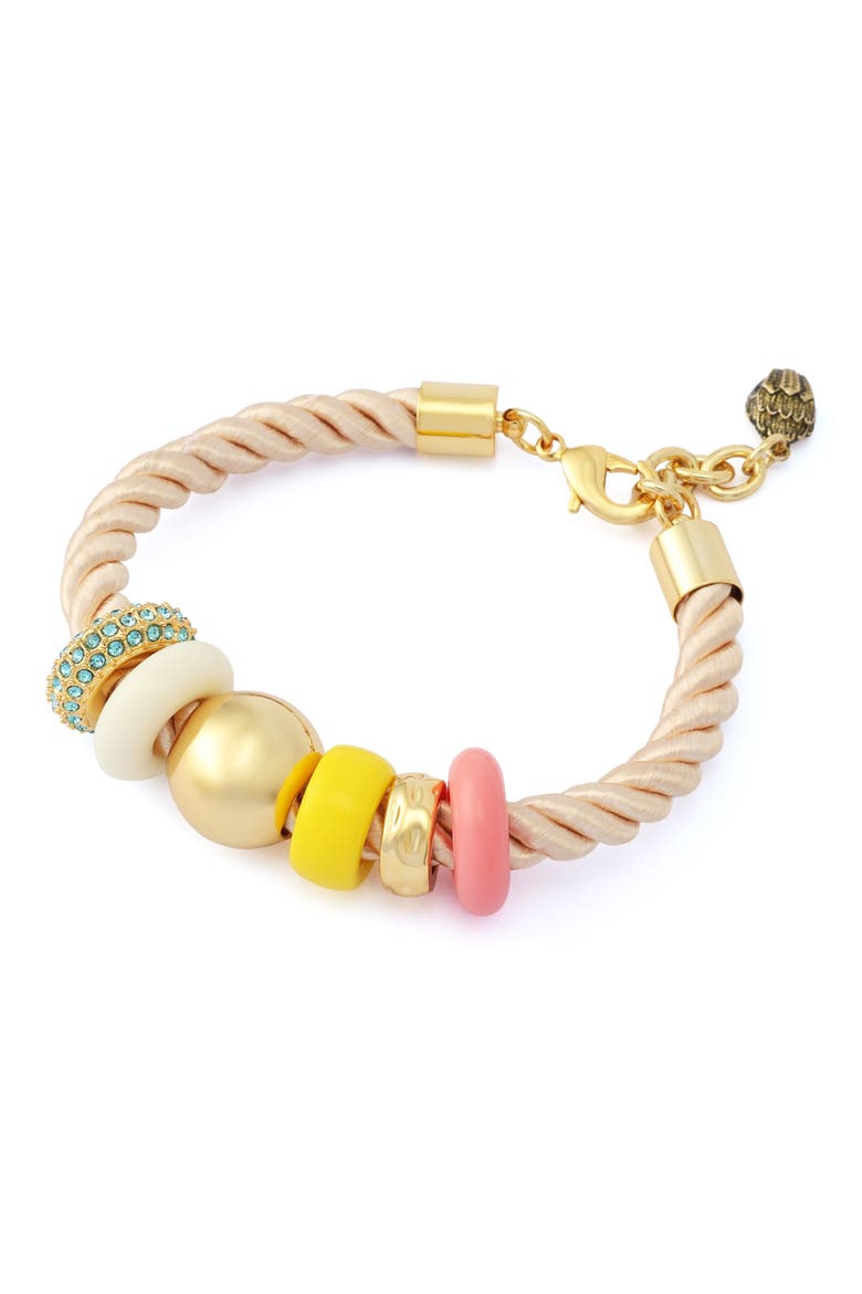 Mixed Media Beaded Cord Bracelet, Main, color, GOLD/ MULTI