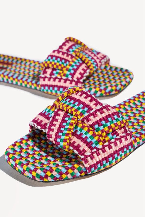 Martina Flat Mules, Alternate, color, Caribe