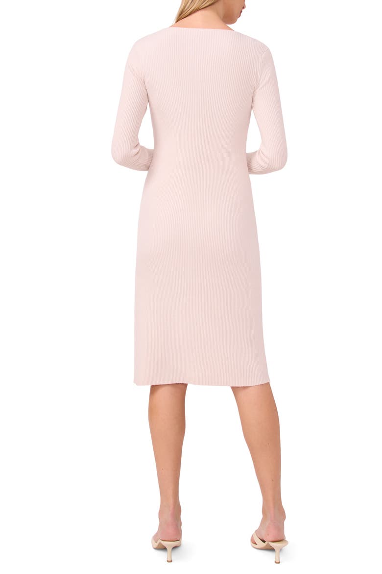 Ribbed Long Sleeve Sweater Dress, Alternate, color, IVORY BLUSH