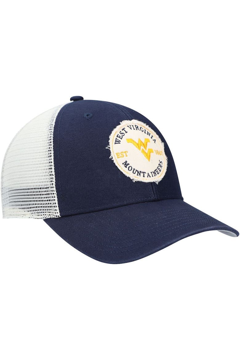 Men's '47 Navy West Virginia Mountaineers Howell MVP Trucker Snapback Hat, Alternate, color, Navy