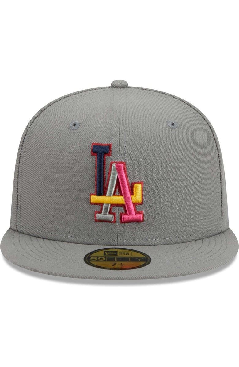 New Era Men's New Era Gray Los Angeles Dodgers Color Pack 59FIFTY Fitted Hat, Alternate, color, Gray