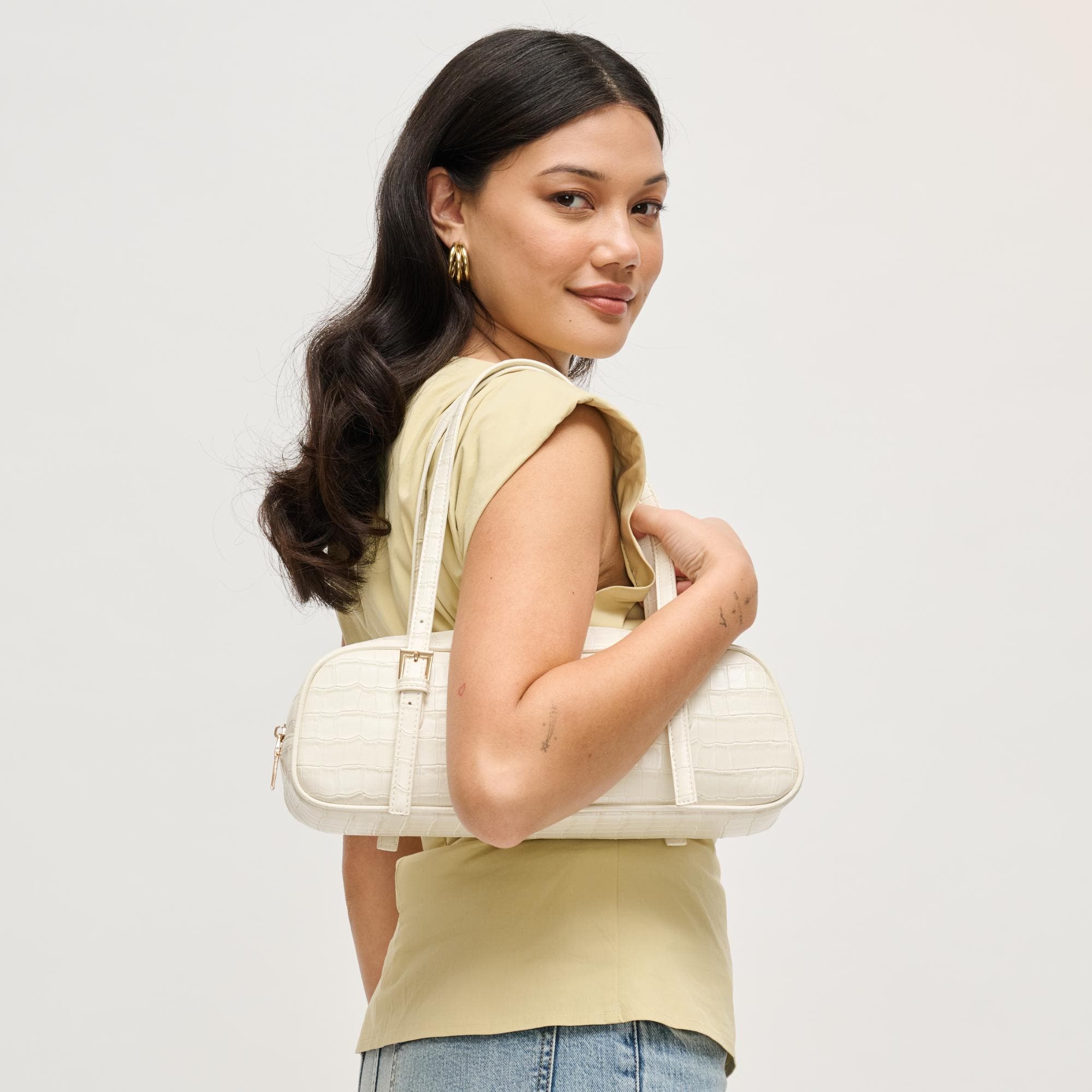 URBAN EXPRESSIONS HANDBAGS Athena Shoulder Bag, Alternate, color, Ivory