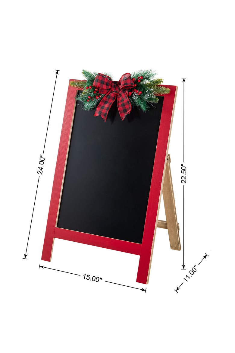 24"H Christmas Wooden Easel Porch Decor, Alternate, color, Red