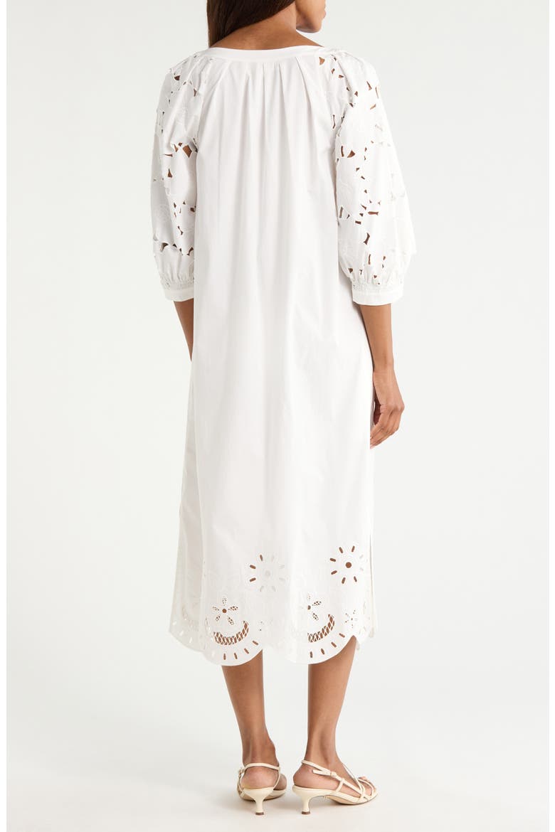 Rhodes Stretch Cotton Dress, Alternate, color, WHITE