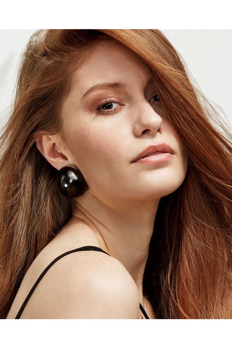Gaia Jumbo Earrings, Alternate, color, Obsidian Orb