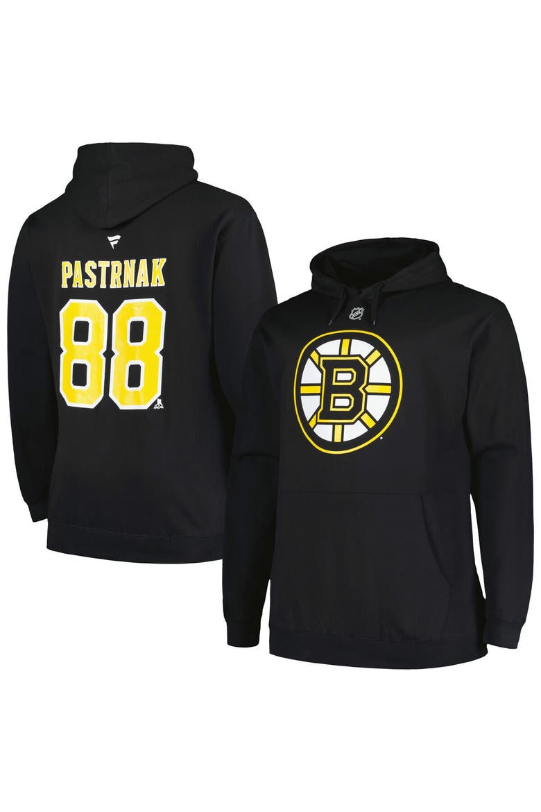 Men's Profile David Pastrnak Black Boston Bruins Big & Tall Name & Number Pullover Hoodie, Main, color, Black