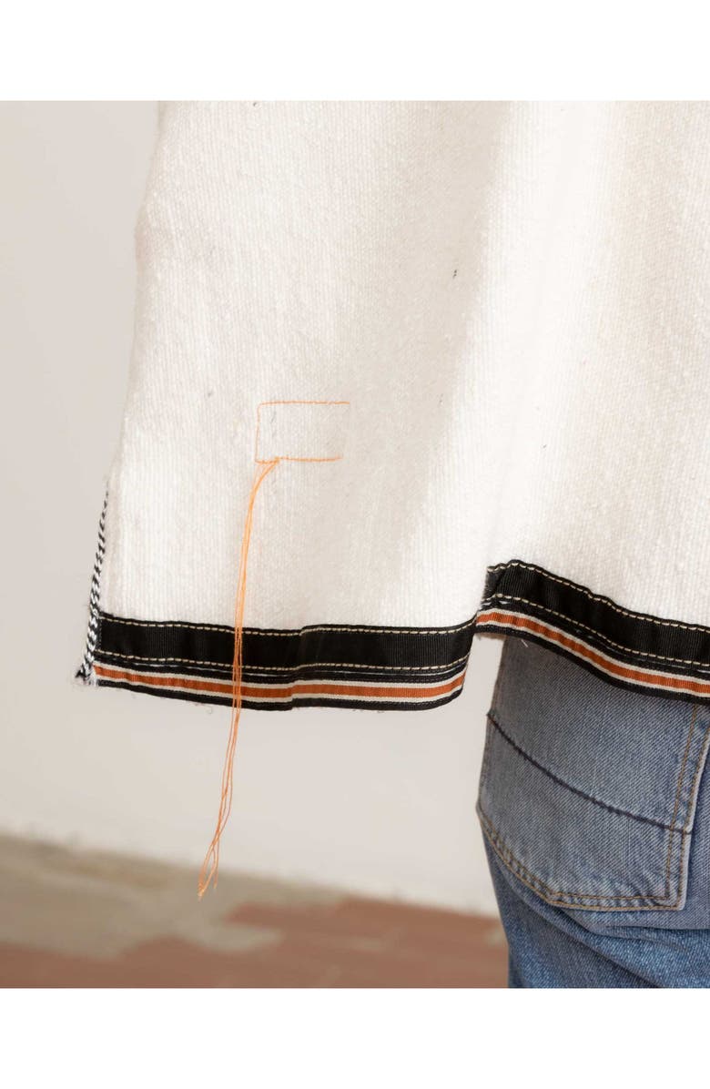 Fortela Cotton Poncho, Alternate, color, White