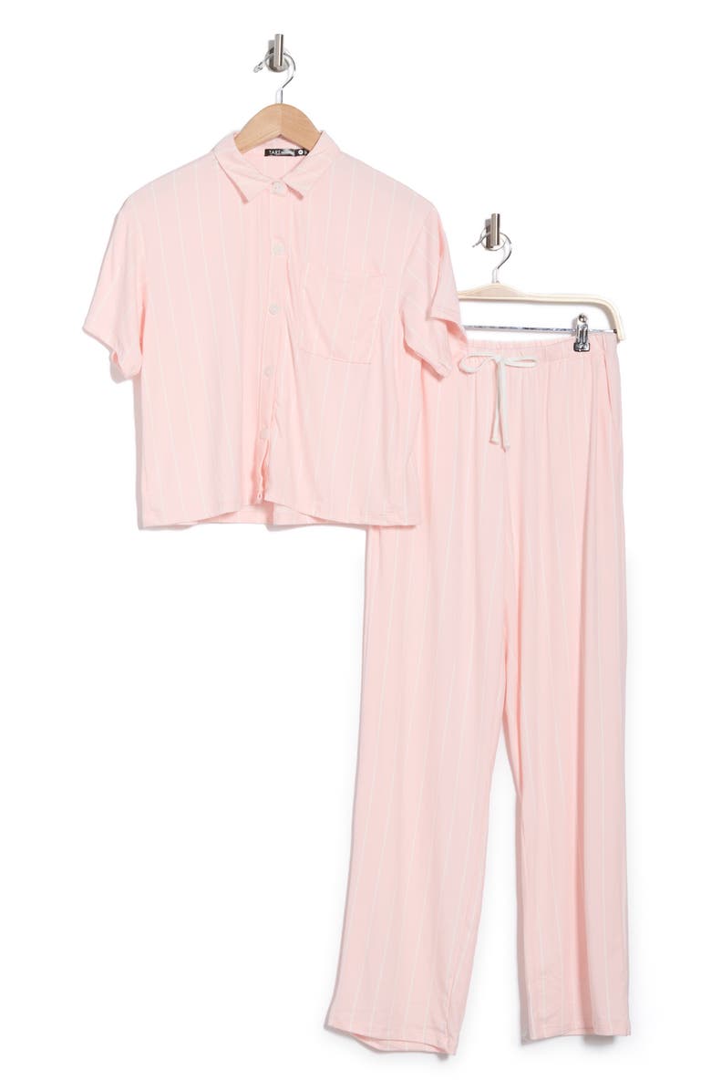 Tart Brushed Jersey Pajamas, Alternate, color, Spring Stripe