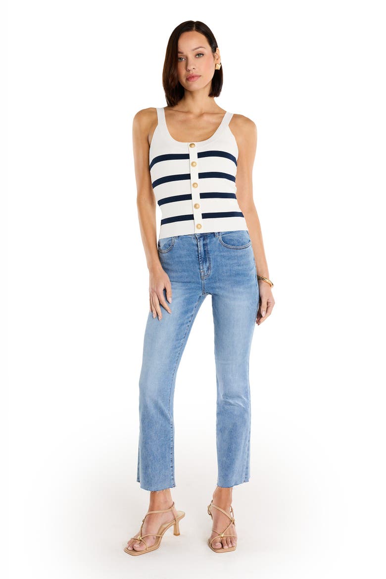 Ruth Button Tank, Alternate, color, Navy Stripe