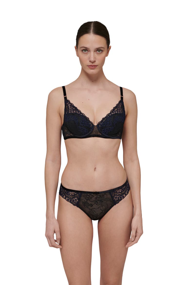Scenario Lace Front Bikini Briefs, Alternate, color, BLACK