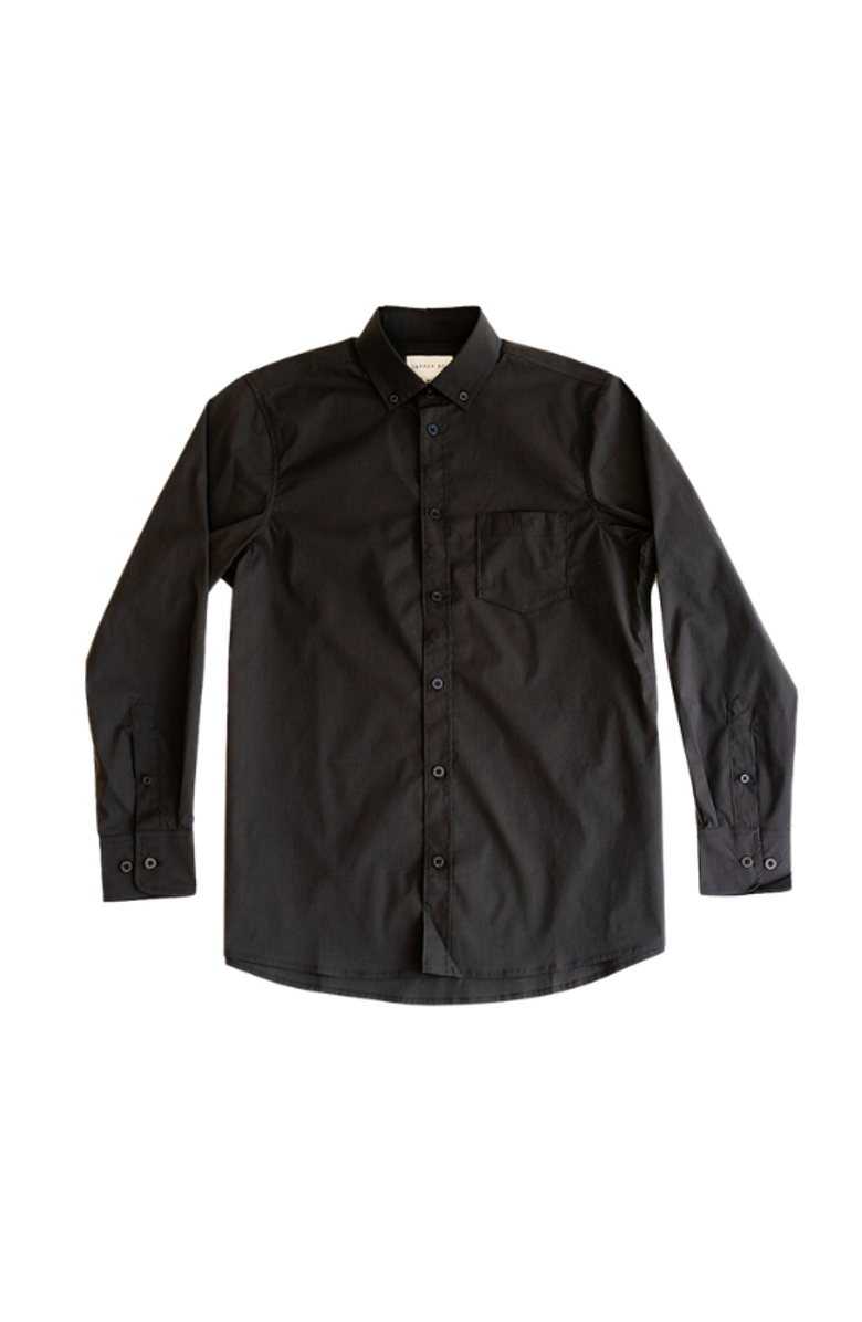 Dapper Boi Slate Black Essential Long Sleeve Button-Up, Main, color, Slate Black