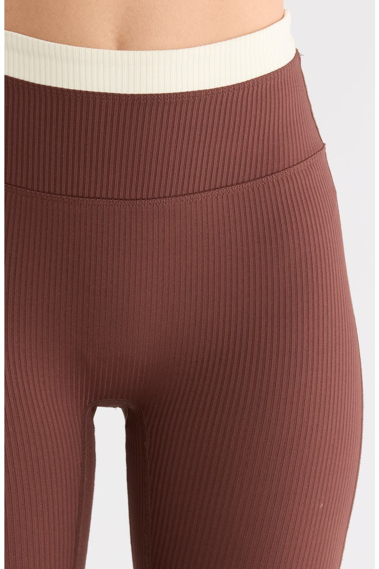 Ribbed Layered Leggings, Alternate, color, CHOCOLATE/ SHELL