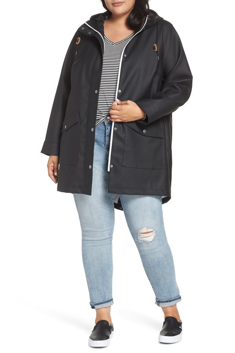 Levi's® Rubberized Fishtail Parka, Main, color, BLACK