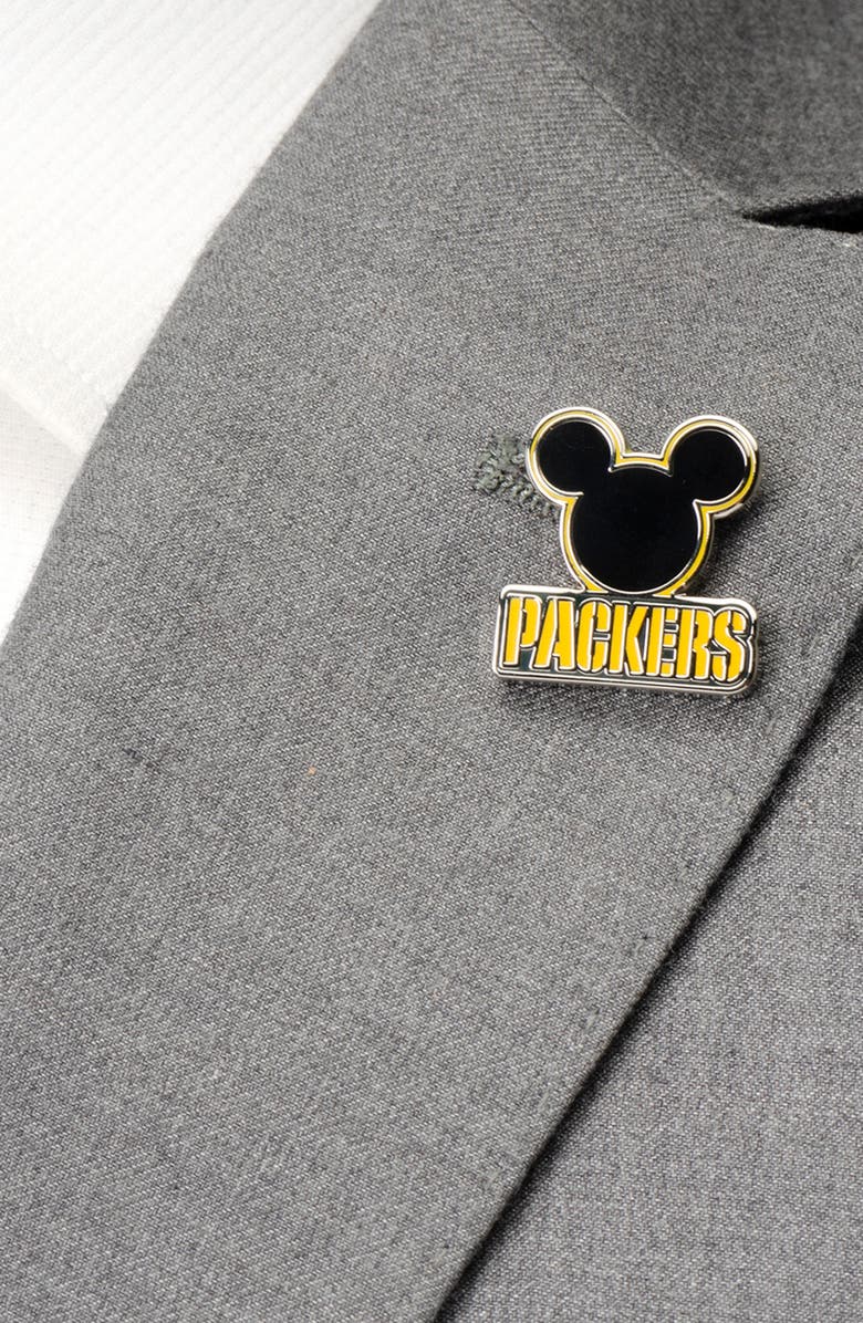 Cufflinks, Inc. Mickey Mouse Green Bay Packers Lapel Pin, Alternate, color,