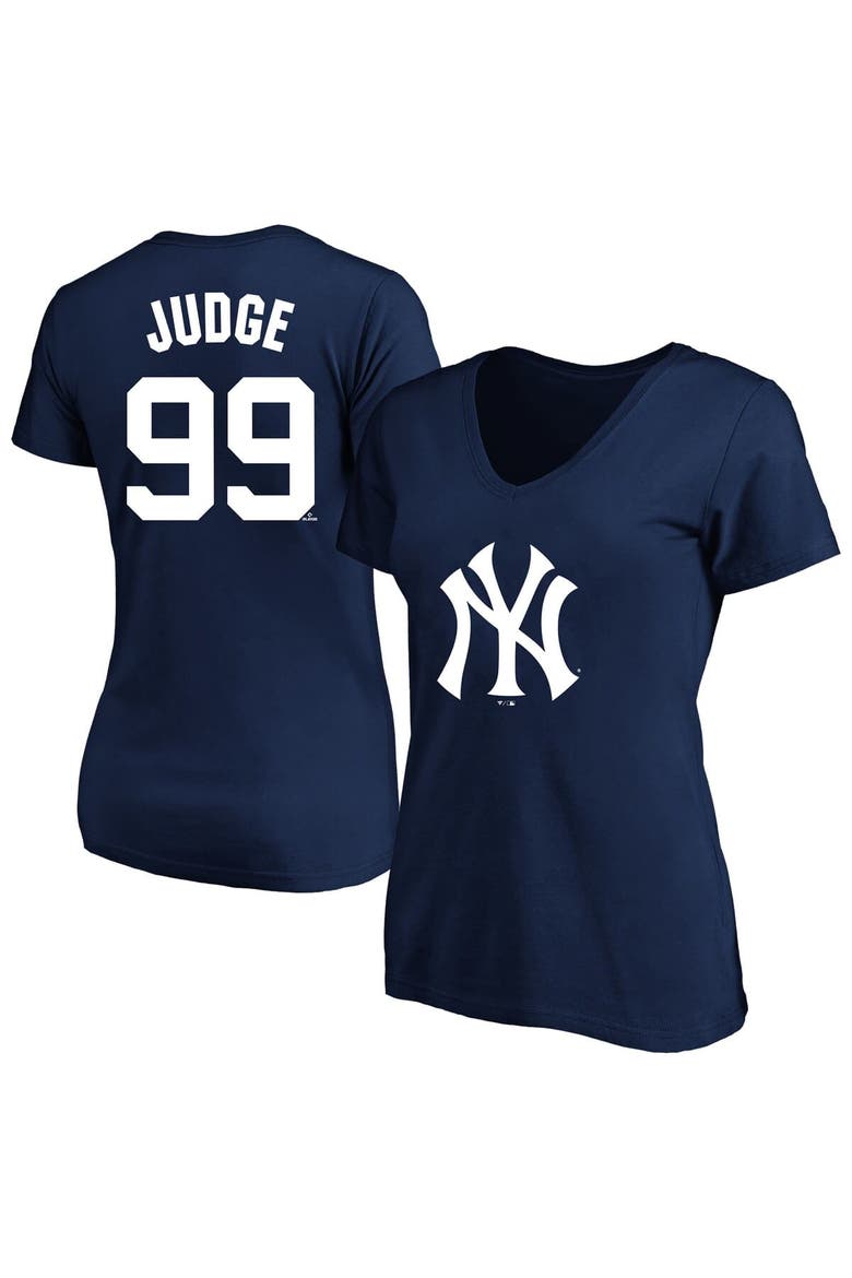 Women's Profile Aaron Judge Navy New York Yankees Plus Size Name & Number V-Neck T-Shirt, Alternate, color, Navy