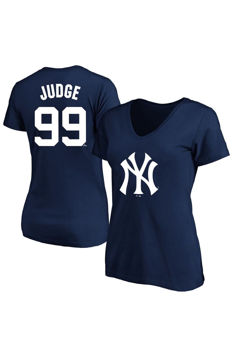 PROFILE Women's Profile Aaron Judge Navy New York Yankees Plus Size Name & Number V-Neck T-Shirt, Alternate, color, Navy