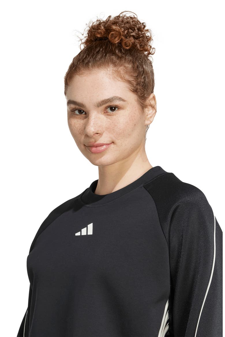 Stadium Crewneck Sweatshirt, Alternate, color, BLACK/ OFF WHITE