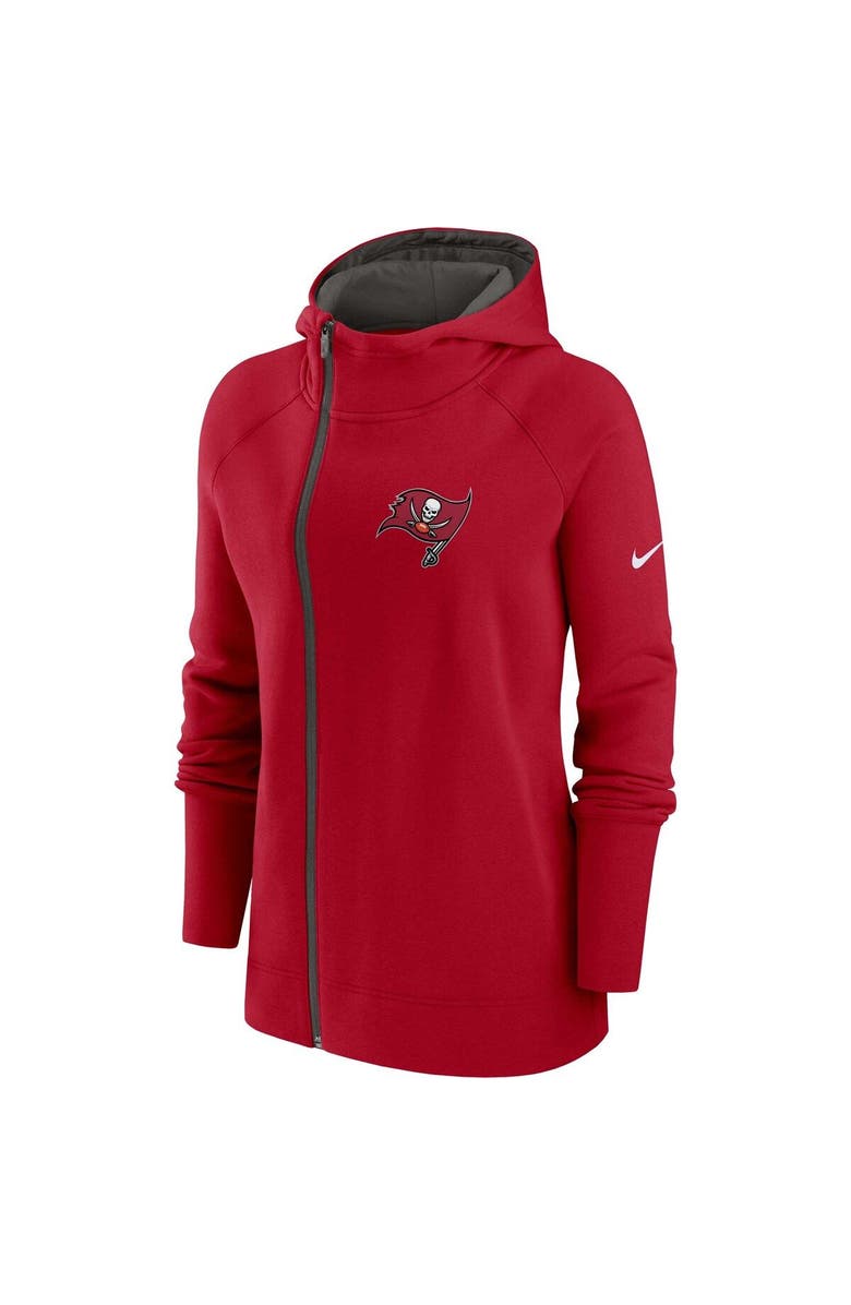 Nike Women's Nike  Red Tampa Bay Buccaneers Asymmetrical Raglan Full-Zip Hoodie, Alternate, color, 