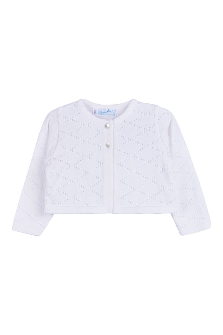 Cotton Pointelle Crop Cardigan, Main, color, WHITE