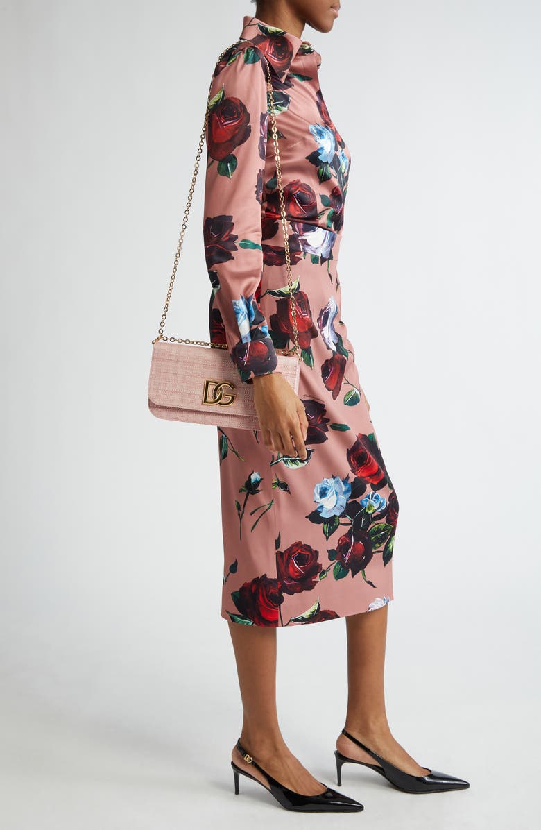 Dolce&Gabbana 3.5 East/West Raffia Crossbody Bag, Alternate, color,