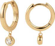 MADE BY MARY Poppy Cubic Zirconia Drop Hoop Earrings