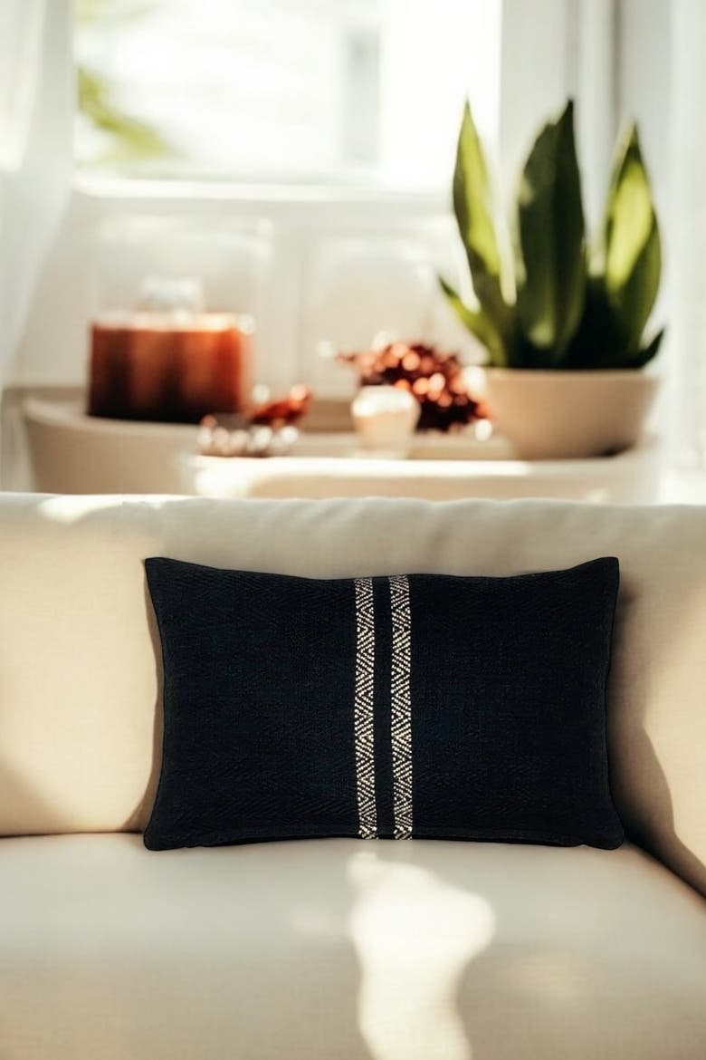 Hugh Lumbar Pillow Cover, Alternate, color, Black