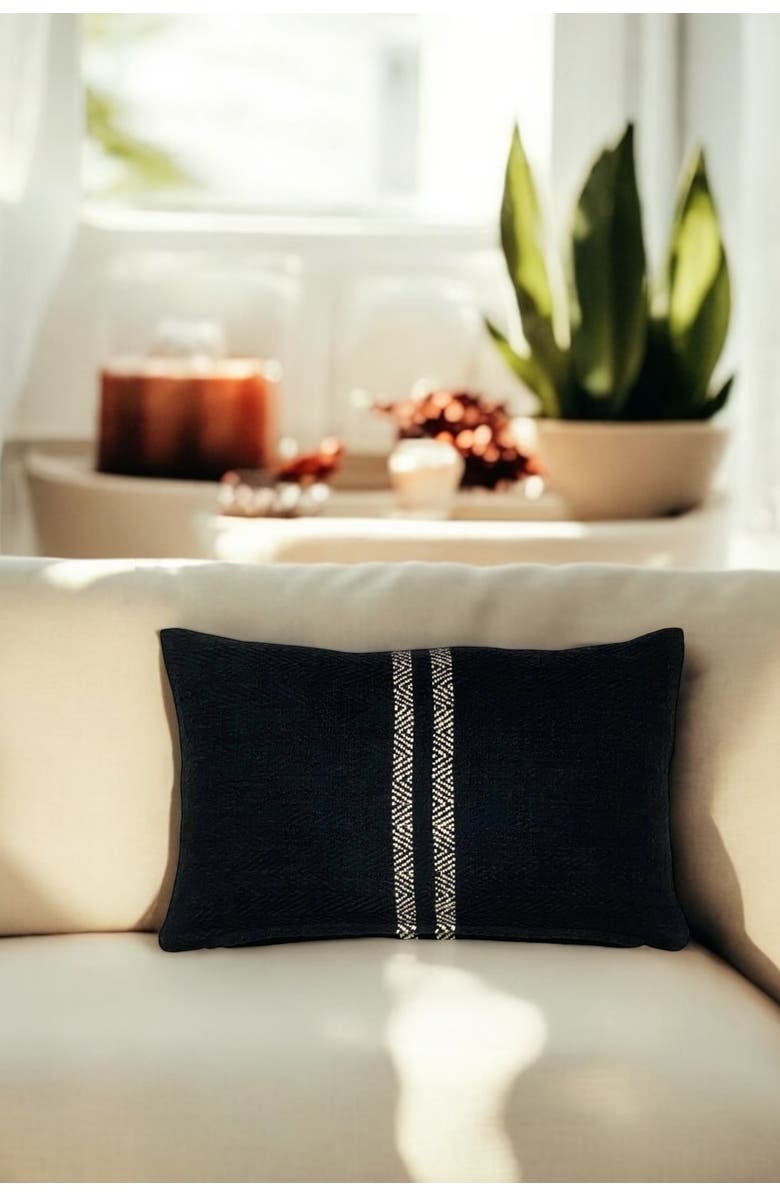 Pillowpia Hugh Lumbar Pillow Cover, Alternate, color, Black