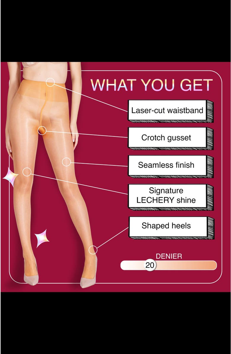 LECHERY<sup>®</sup> 5-Pack Glossy Sheer Ladder Resistant Party Evening Tights for Women, Alternate, color, Caramel