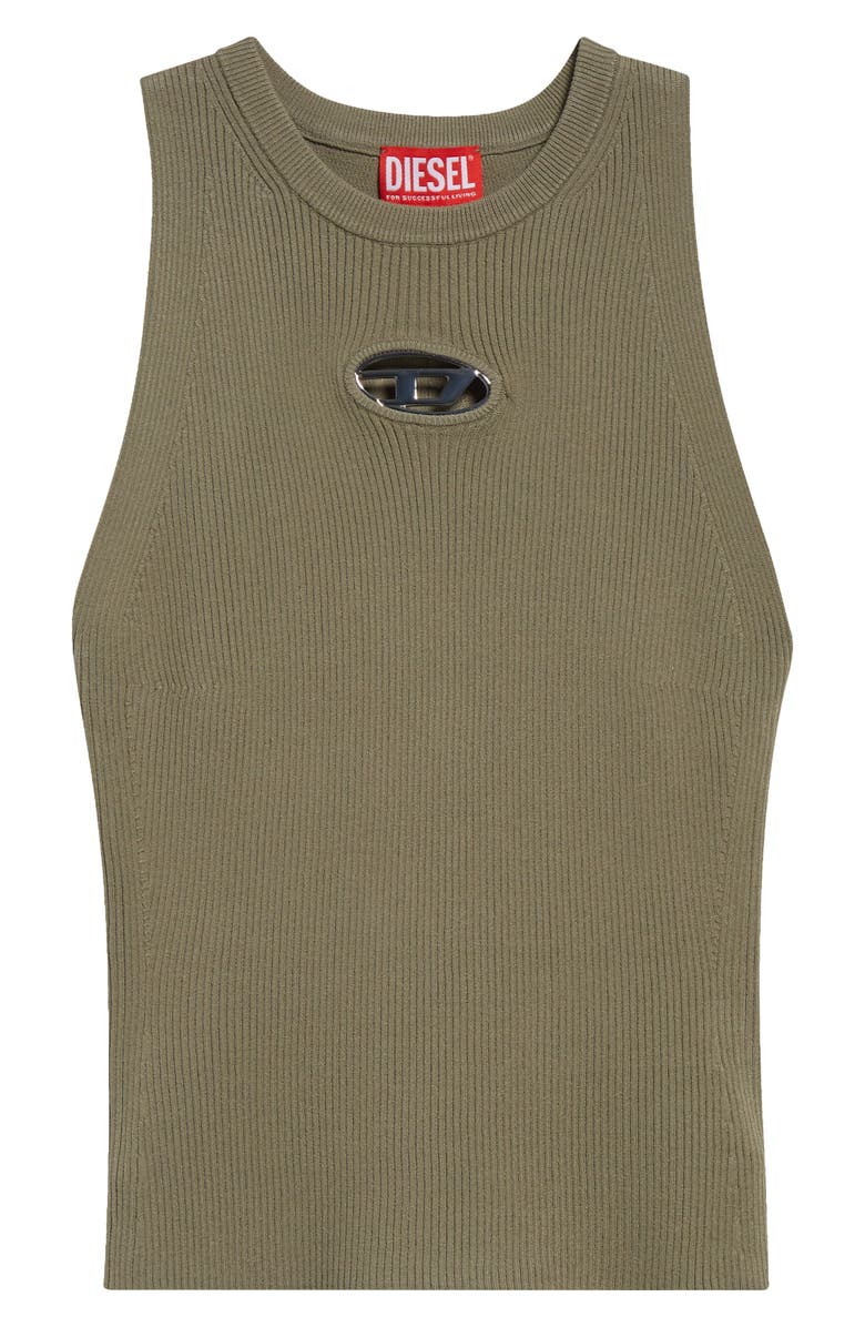 DIESEL<sup>®</sup> M-Caddix-Top Logo Cutout Sleeveless Rib Top, Alternate, color,