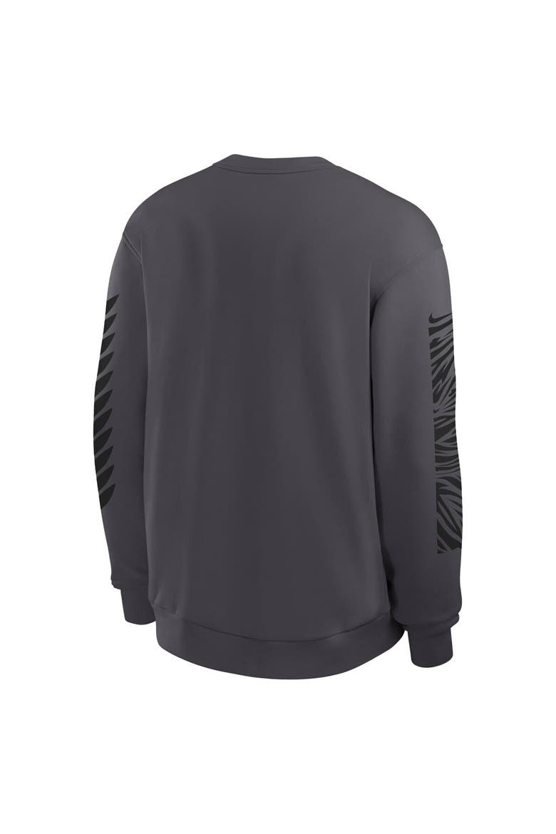 Men's Nike Anthracite Oregon Ducks Shoe Duck Fleece Sweatshirt, Alternate, color, Anthracite