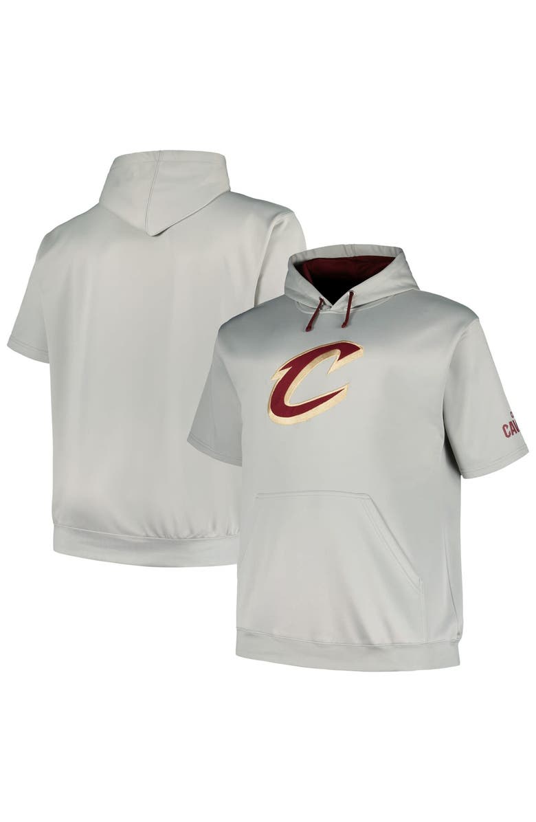 FANATICS Men's Fanatics Branded Silver Cleveland Cavaliers Big & Tall Logo Pullover Hoodie, Main, color, Silver