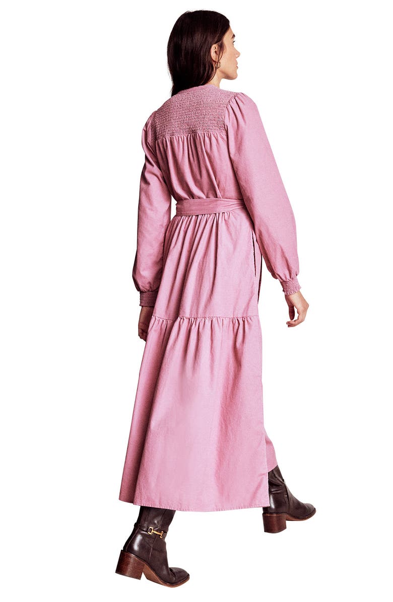 Boden Cecily Long Sleeve Corduroy Midi Dress, Alternate, color, Pink Haze