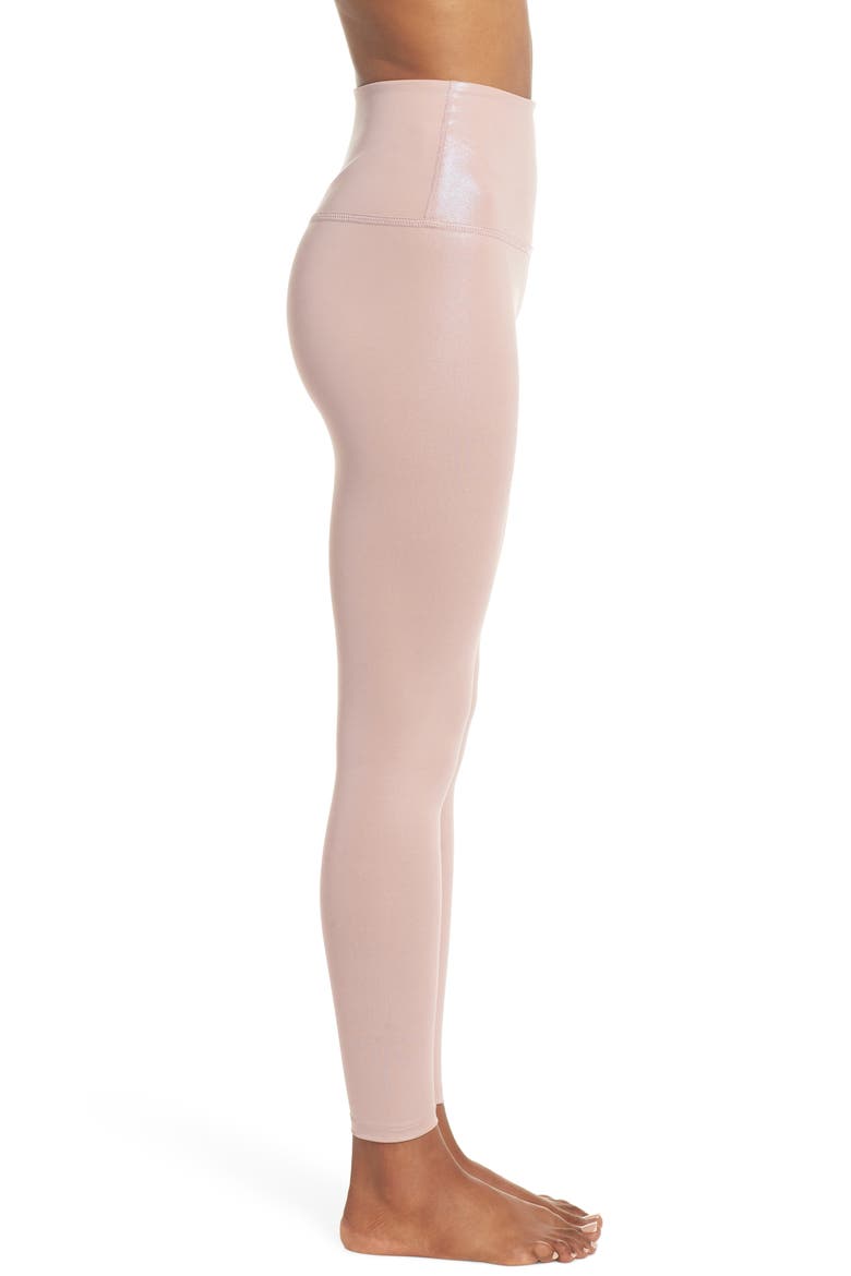 Pearlized High Waist Ankle Leggings, Alternate, color, BRAZEN BLUSH