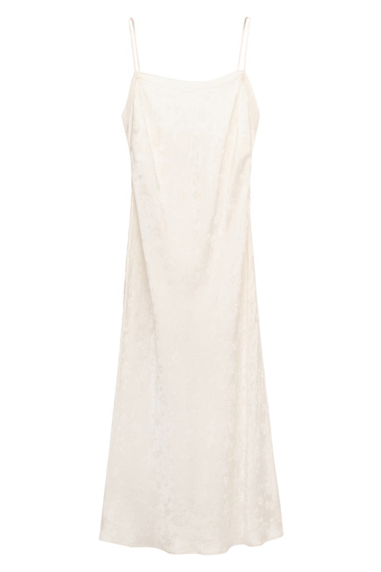 Silk Detail Jacquard Midi Dress, Main, color, ECRU