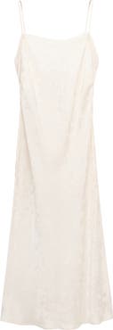 MANGO Silk Detail Jacquard Midi Dress