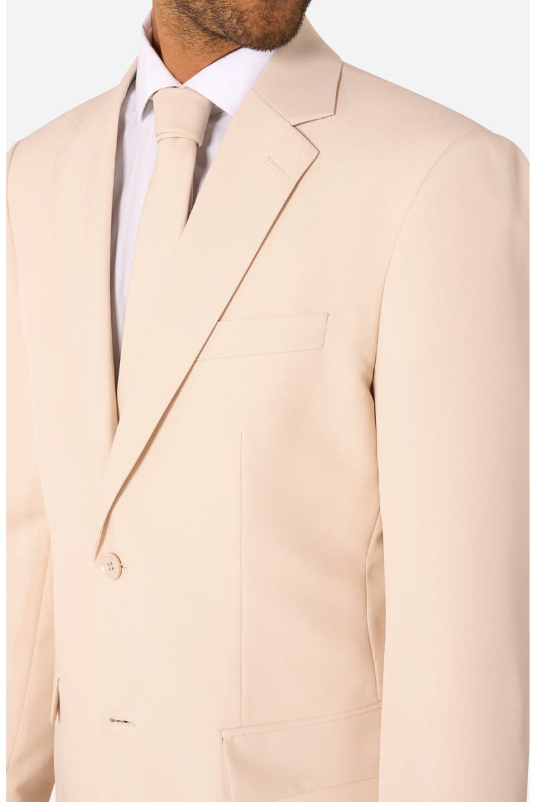 Dandy Sandy Slim Fit Two-Piece Suit & Tie Set, Alternate, color, BEIGE